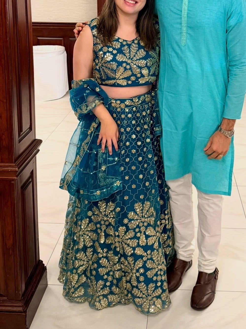 Blue Indian Lehenga Dress – Size L 💙